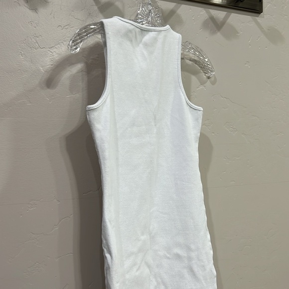 WhiteFox ribbed white tank fitted dress small - Picture 4 of 5